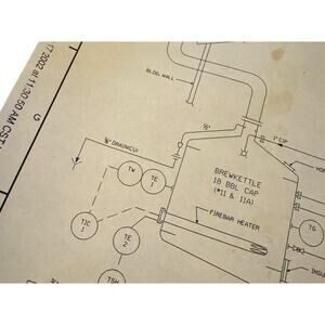 Sea World Orlando Brewery Anheuser Busch 1991 Engineering Blueprint Schematic